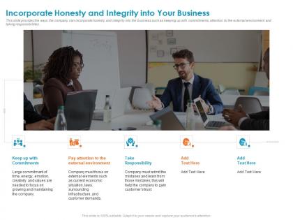 Incorporate honesty and integrity into your business energy ppt powerpoint presentation icon aids