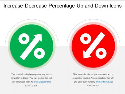 Increase decrease percentage up and down icons