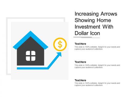 Increasing arrows showing home investment with dollar icon