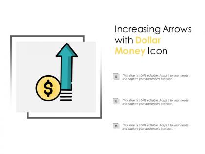 Increasing arrows with dollar money icon