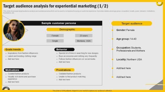 Increasing Engagement Through Immersive Target Audience Analysis For Experiential Marketing MKT SS V