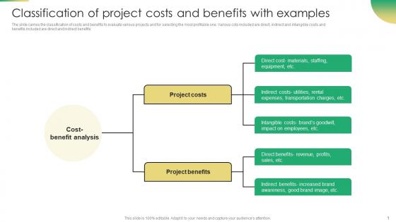 Increasing Profit Maximization Classification Of Project Costs And Benefits With Examples