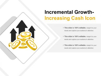 Incremental growth increasing cash icon