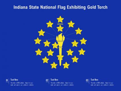 Indiana state national flag exhibiting gold torch