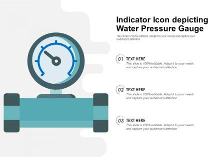 Indicator icon depicting water pressure gauge