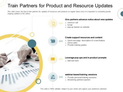 Indirect go to market strategy train partners for product and resource updates ppt infographics graphic images