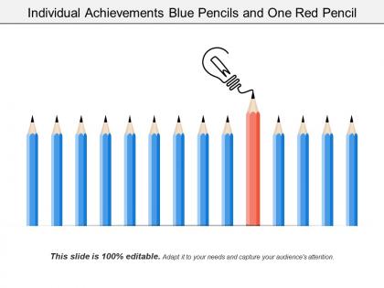 Individual achievements gray pencils and one blue pencil