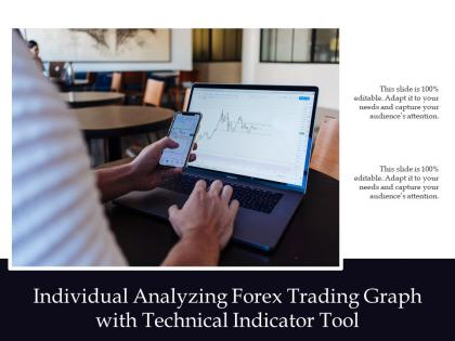 Individual analyzing forex trading graph with technical indicator tool