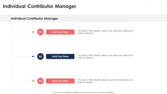 Individual Contributor Manager In Powerpoint And Google Slides Cpb