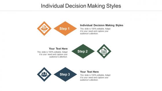 Individual decision making styles ppt powerpoint presentation outline ideas cpb