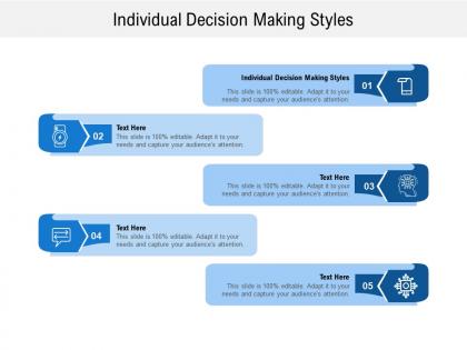 Individual decision making styles ppt powerpoint presentation pictures slide portrait cpb