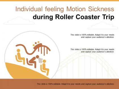 Individual feeling motion sickness during roller coaster trip