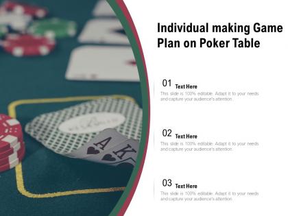 Individual making game plan on poker table