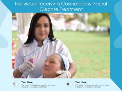 Individual receiving cosmetology facial cleanse treatment