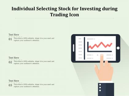 Individual selecting stock for investing during trading icon