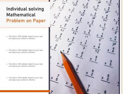 Individual solving mathematical problem on paper