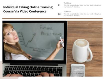 Individual taking online training course via video conference