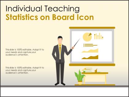 Individual teaching statistics on board icon