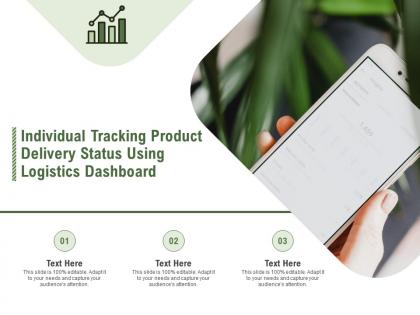 Individual tracking product delivery status using logistics dashboard