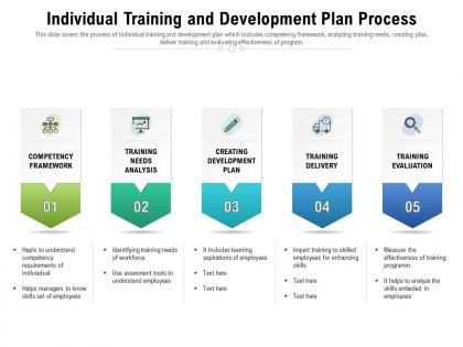 Individual training and development plan process