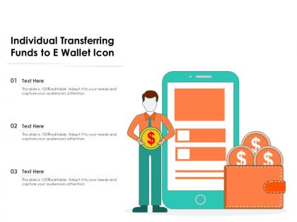 Individual transferring funds to e wallet icon