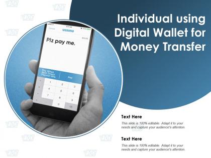 Individual using digital wallet for money transfer