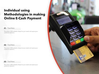 Individual using methodologies in making online e cash payment