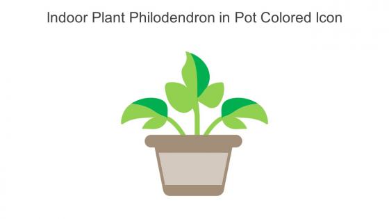 Indoor Plant Philodendron In Pot Colored Icon In Powerpoint Pptx Png And Editable Eps Format