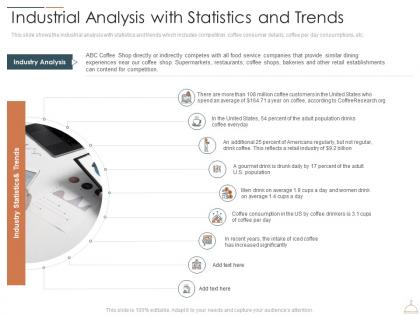 Industrial analysis with statistics and trends restaurant cafe business idea ppt brochure