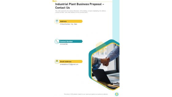 Industrial Plant Business Proposal Contact Us One Pager Sample Example Document