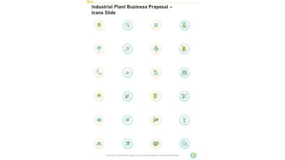 Industrial Plant Business Proposal Icons Slide One Pager Sample Example Document