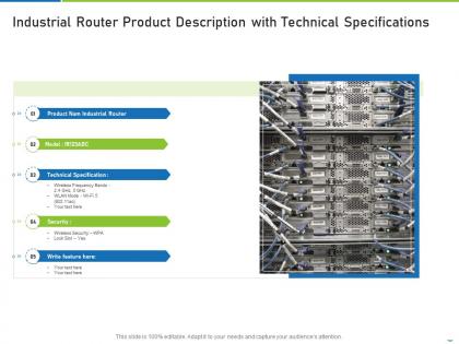 Industrial router product description with technical specifications