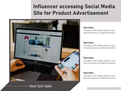 Influencer accessing social media site for product advertisement
