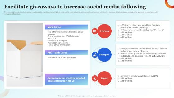 Influencer Advertising Guide Facilitate Giveaways To Increase Social Media Following Strategy SS V