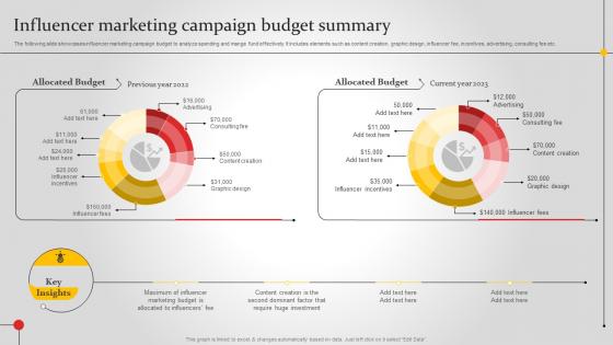 Influencer Marketing Campaign Budget Summary Improving Brand Awareness MKT SS V