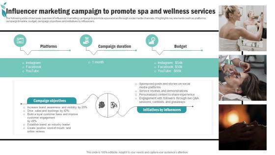 Influencer Marketing Campaign To Promote Spa Advertising Plan To Promote And Sell Business Strategy SS V