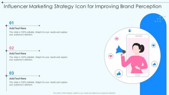 Influencer Marketing Strategy Icon For Improving Brand Perception