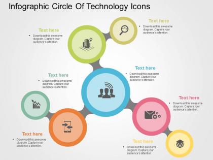 Infographic circle of technology icons flat powerpoint design