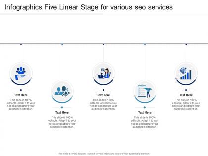 Infographics five linear stage for various seo services infographic template