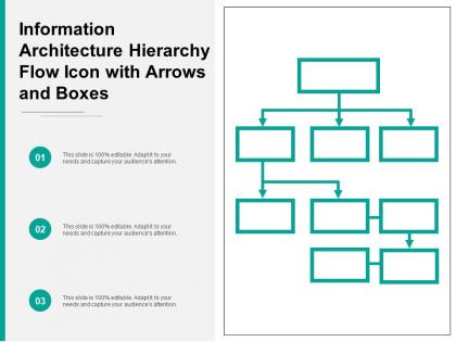 Information architecture hierarchy flow icon with arrows and boxes