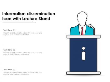 Information dissemination icon with lecture stand