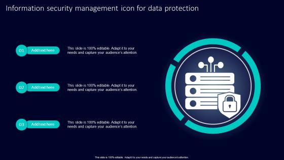 Information Security Management Icon For Data Protection