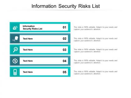 Information security risks list ppt powerpoint slides cpb