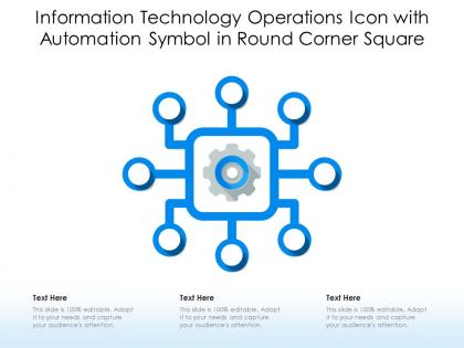 Information technology operations icon with automation symbol in round corner square