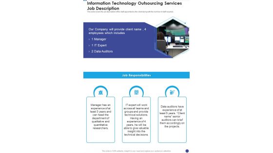 Information Technology Outsourcing Services Job Description One Pager Sample Example Document