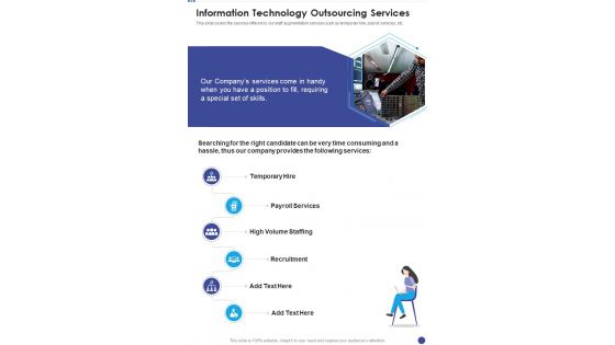 Information Technology Outsourcing Services Requiring One Pager Sample Example Document