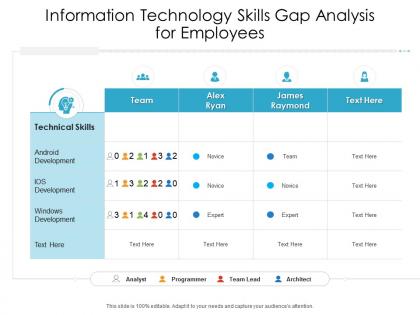 Information technology skills gap analysis for employees