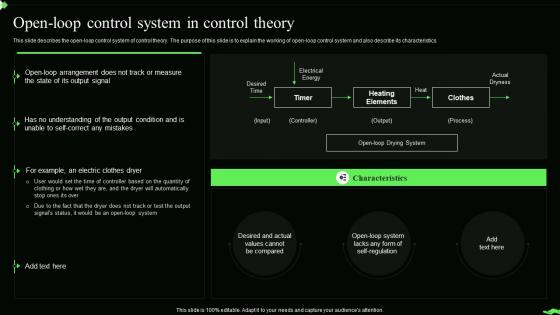 Information Theory Open Loop Control System In Control Theory