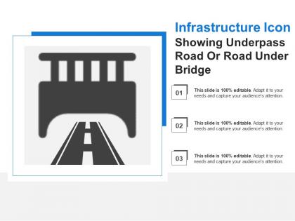 Infrastructure icon showing underpass road or road under bridge