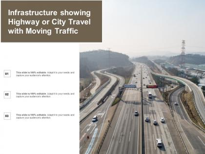 Infrastructure showing highway or city travel with moving traffic